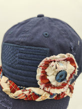 Load image into Gallery viewer, shabby chic hat, handmade baseball cap, embellished baseball hat, boutique green bay, shops near me
