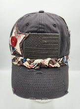 Load image into Gallery viewer, embellished baseball cap, handmade hats, women’s cadat hat, baseball trucker distressed hat, ball cap

