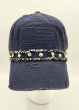 Load image into Gallery viewer, embellished baseball cap, handmade hats, women’s cadat hat, baseball trucker distressed hat, ball cap
