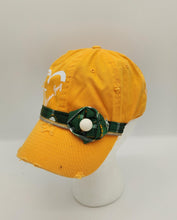 Load image into Gallery viewer, packer hat, green bay apparel, distressed hat, upcycled, re-purposed, boutique green bay, josie t. designs
