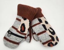 Load image into Gallery viewer, Handmade mittens, upcycled mittens, sweater mittens, wool mitten, shops green bay, repurposed sweaters, Josie T. Designs
