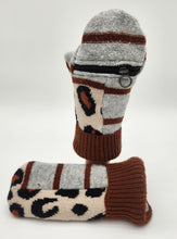 Load image into Gallery viewer, Handmade mittens, upcycled mittens, sweater mittens, wool mitten, shops green bay, repurposed sweaters, Josie T. Designs
