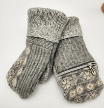 Load image into Gallery viewer, Handmade mittens, upcycled mittens, sweater mittens, wool mitten, shops green bay, repurposed sweaters, Josie T. Designs

