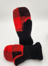 Load image into Gallery viewer, Handmade mittens, upcycled mittens, sweater mittens, wool mitten, shops green bay, repurposed sweaters, Josie T. Designs
