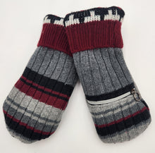 Load image into Gallery viewer, Handmade mittens, upcycled mittens, sweater mittens, wool mitten, shops green bay, repurposed sweaters, Josie T. Designs
