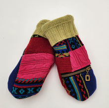 Load image into Gallery viewer, Handmade mittens, upcycled mittens, sweater mittens, wool mitten, shops green bay, repurposed sweaters, Josie T. Designs
