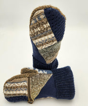 Load image into Gallery viewer, Handmade mittens, upcycled mittens, sweater mittens, wool mitten, shops green bay, repurposed sweaters, Josie T. Designs
