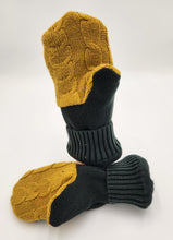 Load image into Gallery viewer, Handmade mittens, upcycled mittens, sweater mittens, wool mitten, shops green bay, repurposed sweaters, Josie T. Designs, green bay packer mittens
