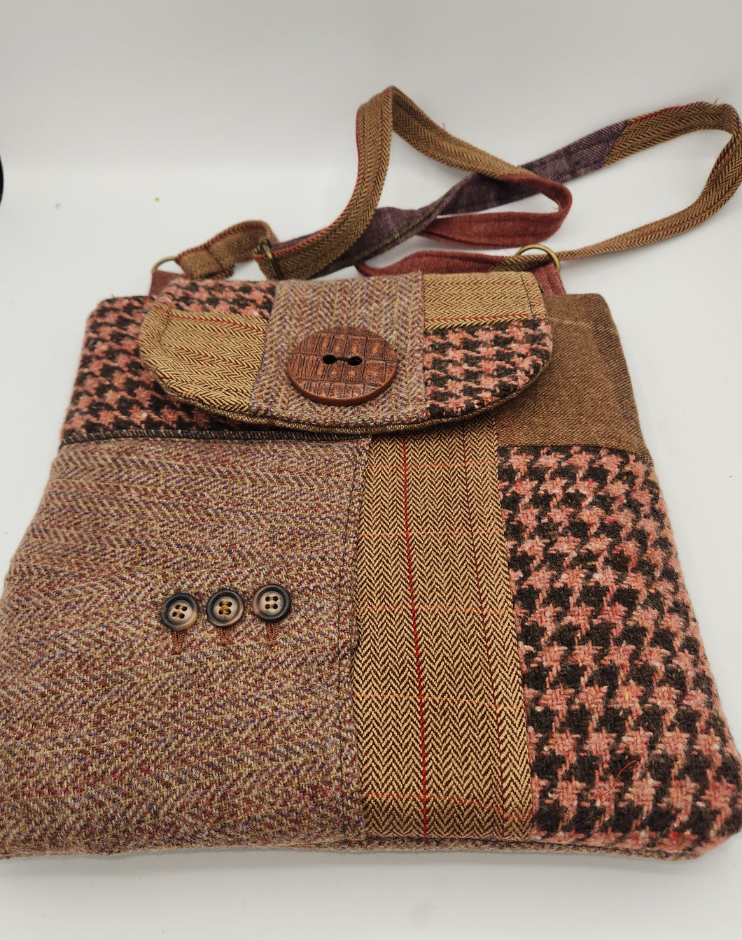 upcycled purse, men's suitcoat purse, handmade bag, crossbody bag, recycled fabric bag