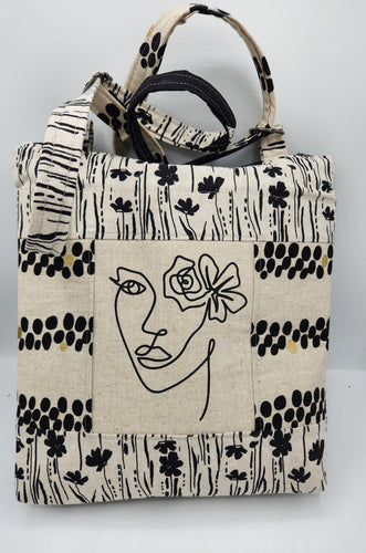 womens handbag, josie t. designs, crossbody bag, fabric tote, crossbody purse, boutique green bay, handmade