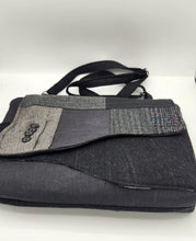 Load image into Gallery viewer, upcycled purse, men’s suitcoat purse, recycled bag, women’s crossbody bag, handmade purse
