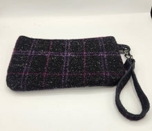 Load image into Gallery viewer, wristlet purse, women’s handbag, upcycled purse, men’s suitcoat purse, shops near me, handmade bags
