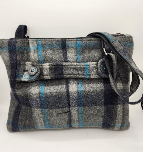 wool handbag, upcycled purse, men's suitcoat purse, crossbody bag, boutique green bay