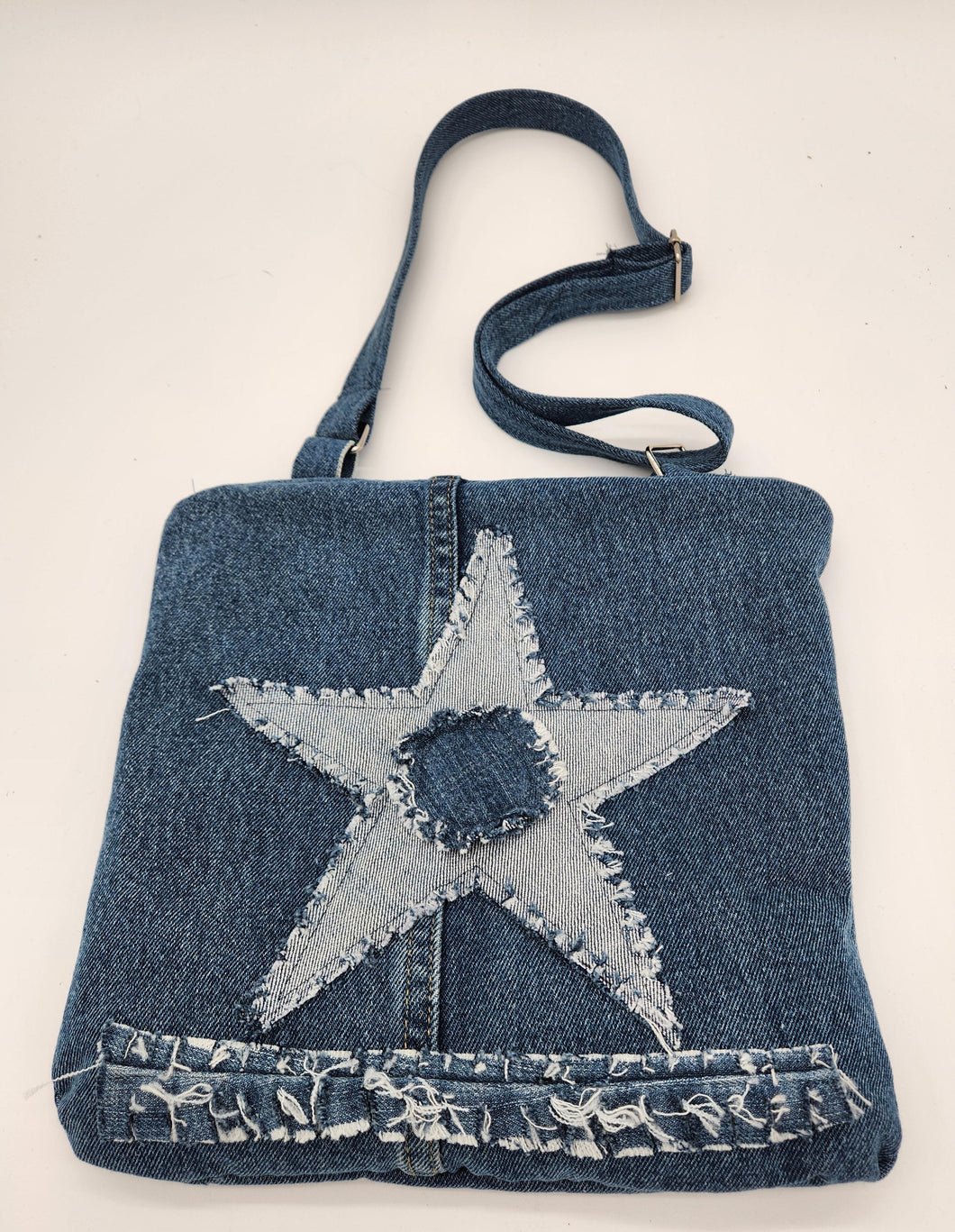 crossbody bag, handmade purse, upcycled, repurposed denim, denim bag