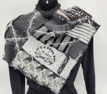 Load image into Gallery viewer, women’s fashion scarf

layered textured scarf

button detail scarf

winter fashion accessories

unique artistic scarf

cozy fall scarf

statement scarf for women

boutique style scarf

boho chic scarf
