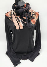 Load image into Gallery viewer, upcycled scarf, swag scarf, sweater scarf, cowl neck scarf, handmade scarf, couture trend, eco-conscious, josie t. designs

