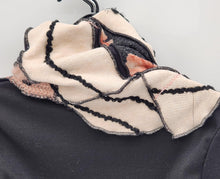 Load image into Gallery viewer, upcycled scarf, swag scarf, sweater scarf, cowl neck scarf, handmade scarf, couture trend, eco-conscious, josie t. designs

