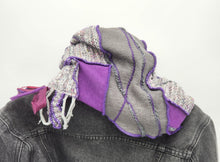 Load image into Gallery viewer, upcycled scarf, swag scarf, sweater scarf, cowl neck scarf, handmade scarf, couture trend, eco-conscious, josie t. designs
