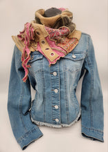 Load image into Gallery viewer, upcycled scarf, swag scarf, sweater scarf, cowl neck scarf, handmade scarf, couture trend, eco-conscious, josie t. designs
