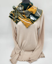 Load image into Gallery viewer, packers scarf, upcycled green bay packers scarf, re-purposed, packer apparel, handmade scarf
