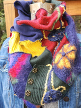 Load image into Gallery viewer, eco-friendly scarf, upcycled scarf, cowlneck scarf recycled, women&#39;s accessories
