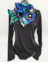 Load image into Gallery viewer, handmade scarf, re-purposed scarf, upcycled, boho scarf, fashion accessory
