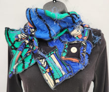 Load image into Gallery viewer, handmade scarf, re-purposed scarf, upcycled, boho scarf, fashion accessory
