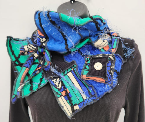 handmade scarf, re-purposed scarf, upcycled, boho scarf, fashion accessory