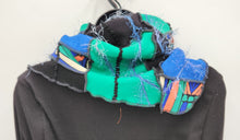Load image into Gallery viewer, handmade scarf, re-purposed scarf, upcycled, boho scarf, fashion accessory
