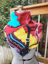 Load image into Gallery viewer, upcycled scarf, cowl neck scarf, sweater scarf, recycled sweaters, handmade scarf, boutique green bay
