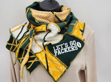 Load image into Gallery viewer, upcycled scarf, swag scarf, sweater scarf, cowl neck scarf, handmade scarf, couture trend, eco-conscious, josie t. designs, reclaimed textiles, repurposed textiles, repurposed fabric projects, DIY upcycled scarf, re-purposed fabric projects, textile art scarf
