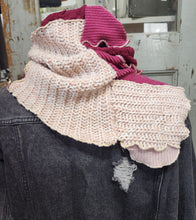 Load image into Gallery viewer, upcycled scarf, cowl neck scarf, sweater scarf, upcycled sweater, boutique green bay
