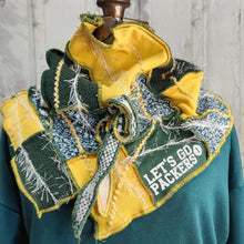 Load image into Gallery viewer, green bay packers scarf, handmade packers scarf, packers apparel, cowl neck scarf
