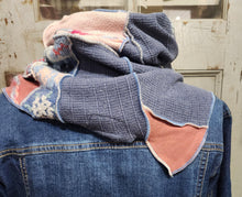 Load image into Gallery viewer, upcycled scarf, swag scarf, sweater scarf, cowl neck scarf, handmade scarf, 
