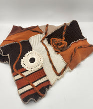 Load image into Gallery viewer, upcycled scarf, swag scarf, sweater scarf, cowl neck scarf, handmade scarf, 

