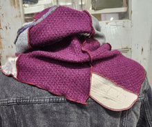 Load image into Gallery viewer, upcycled scarf, swag scarf, sweater scarf, cowl neck scarf, handmade scarf, 
