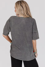 Load image into Gallery viewer, Dark Grey Kindness Butterflies Graphic Mineral Wash Loose Tee
