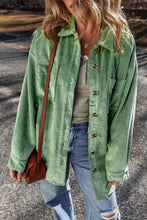 Load image into Gallery viewer, Mist Green Patched Pocket Button Up Corduroy Shacket
