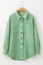 Load image into Gallery viewer, Mist Green Patched Pocket Button Up Corduroy Shacket
