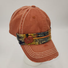 Load image into Gallery viewer, rust vintage baseball cap with pumpkin embellishment
