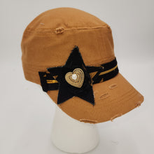 Load image into Gallery viewer, army style embellished baseball cap with star and heart 
