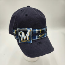 Load image into Gallery viewer, milwaukee brewers baseball cap with fabric trim and embellishments
