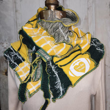 Load image into Gallery viewer, handmade green bay packers swag scarf, sweater scarf, 

