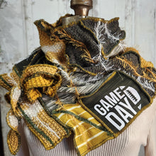 Load image into Gallery viewer, green bay packers scarf, handmade scarf, game day scarf
