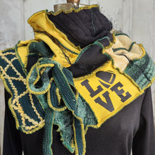 Load image into Gallery viewer, green bay packers scarf, packers cowl neck scarf, packers handmade scarf
