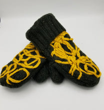 Load image into Gallery viewer, upcycled sweater mittens, recycled mittens, handmade gloves, made in wisconsin, boutique green bay
