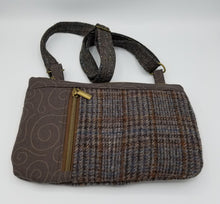 Load image into Gallery viewer, crossbody purse, upcycled men&#39;s suitcoat, womens clutch, recycled handbag, boutique green ba
