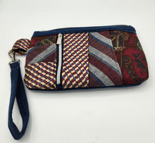 Load image into Gallery viewer, clutch, women&#39;s handbag, wristlet purse, men&#39;s ties, upcycled bag, shops in green bay
