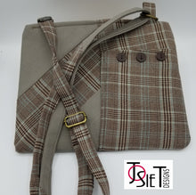 Load image into Gallery viewer, Crossbody bag, Crossbody Purse, Recycled Crossbody Purse, Handbag, Recycled wool, Recycled mens suit coat
