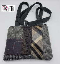 Load image into Gallery viewer, Crossbody bag, Crossbody Purse, Recycled Crossbody Purse, Handbag, Recycled wool, Recycled mens suit coat
